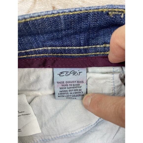 Esprit Denim Womens Jeans Size 30x30 Blue Bootcut Low Rise Cotton Distressed - Picture 9 of 12